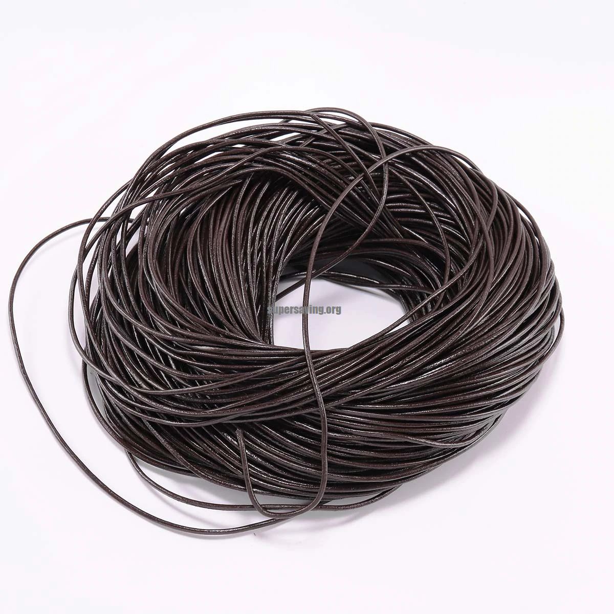 2/5M Cow Leather Round Thong Cord DIY Bracelet Rope String for Jewelry Making# 